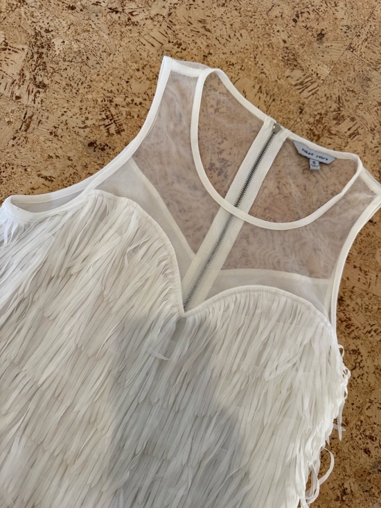 Naked Zebra Tops - Naked Zebra Ivory Sheer Mesh Tank with Back Zipper